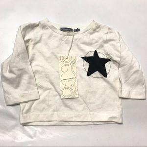Minimi Girls Top Shirt Size 3M Ivory Longsleeve